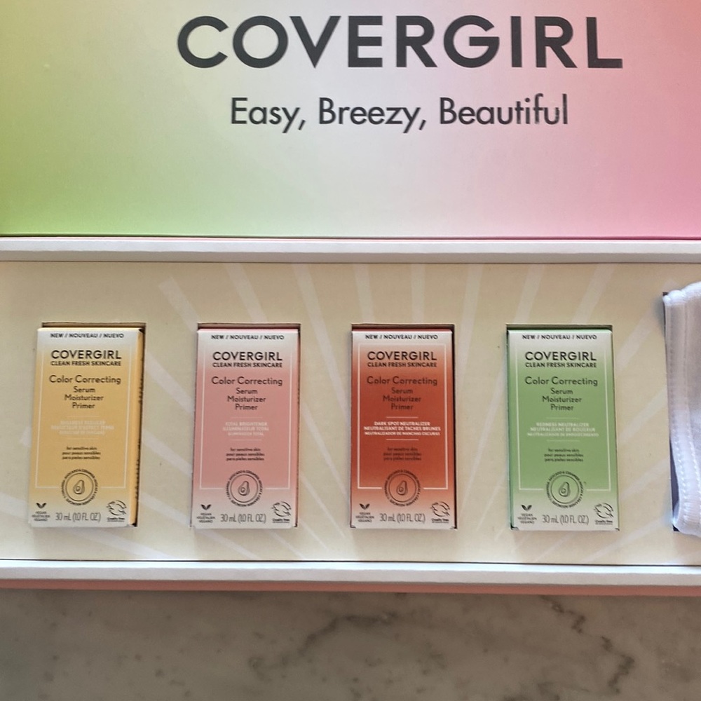 Beautiful package line of Covergirl Color Correcting Serum Moisturizer Primer